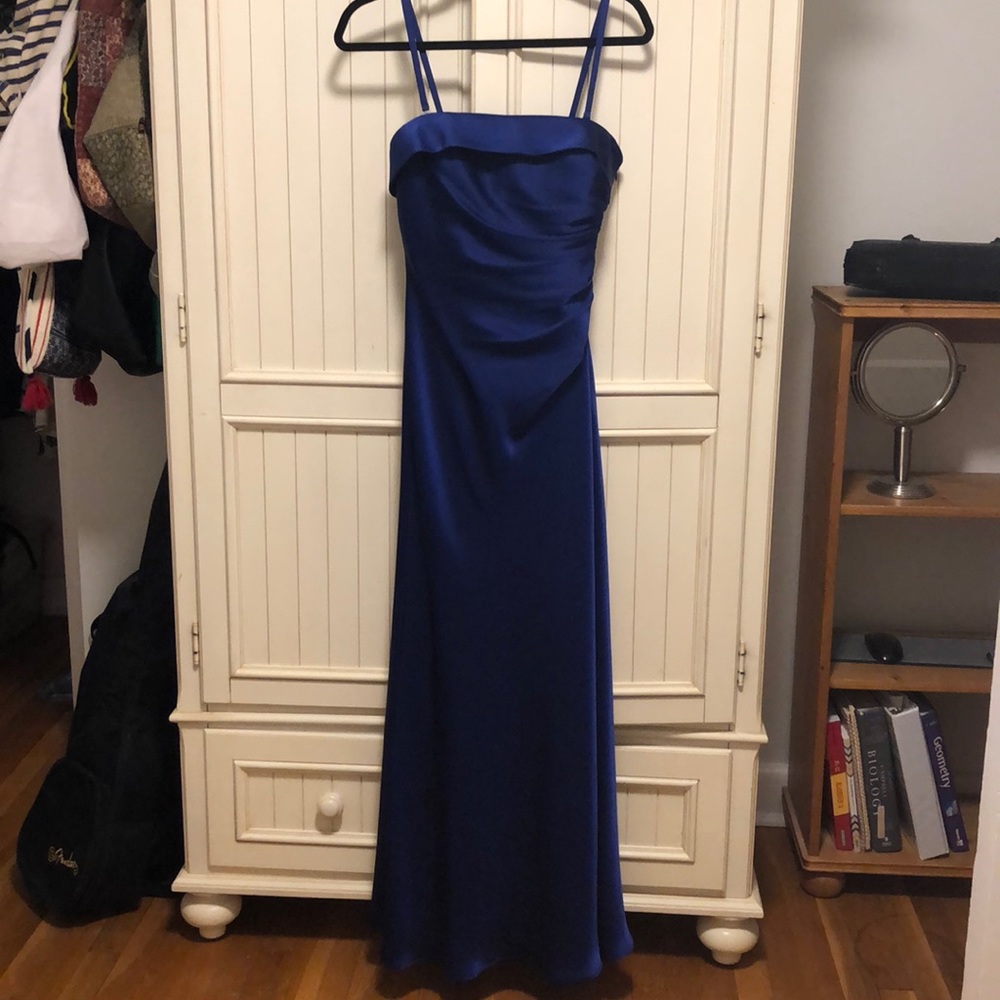 Royal blue floor length dress
